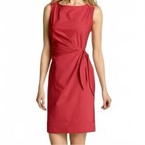 Diane von Furstenberg Della Red Wrap Look Poplin Dress 8